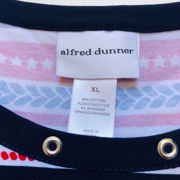 ALFRED DUNNER WOMEN'S TOP SIZE XL STRIPE PATRIOTIC,4 OF JULY, PULL OVER, KNIT - Picture 5 of 6